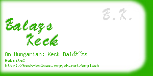 balazs keck business card